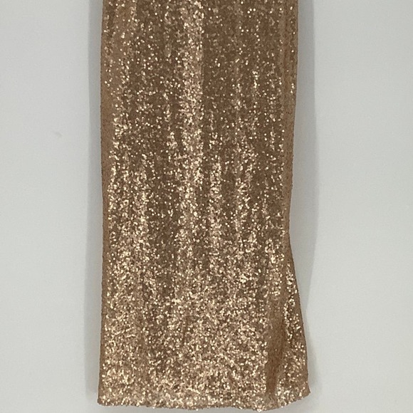 NEW! Dessy Collection Size 0 Elle Sequin Rose Gold Gown Dress $284 msrp I24-19 - Picture 8 of 9